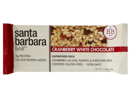 Santa Barbara Bar Cranberry White Chocolate Nutrition Bar, 1.58 Oz (Pack of 12) Discount