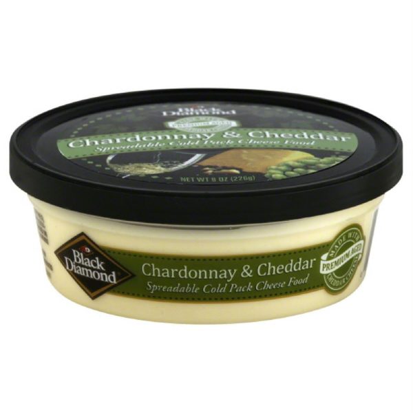 Black Diamond Chardonnay & Cheddar Cheese Food, 8 Oz (Pack of 12) on Sale