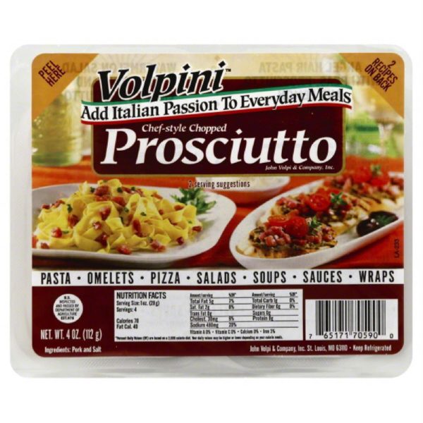 Volpini Chef-Style Chopped Prosciutto, 4 Oz (Pack of 8) For Sale