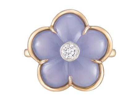 Lavender Chalcedony Fiore Ring Online now