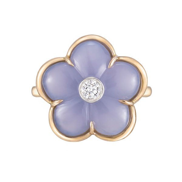 Lavender Chalcedony Fiore Ring Online now