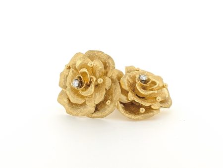 Gold Flower Earrings Discount