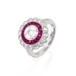 Diamond and Ruby Halo Ring Online