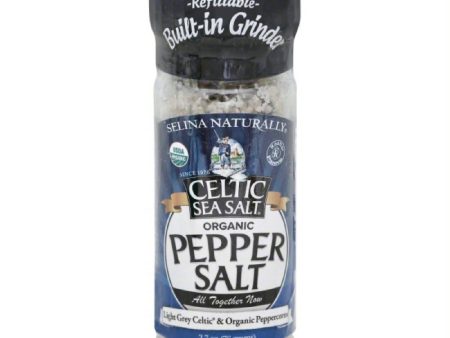 Celtic Sea Salt Built-In Grinder Organic Pepper Salt, 2.7 Oz (Pack of 6) For Cheap