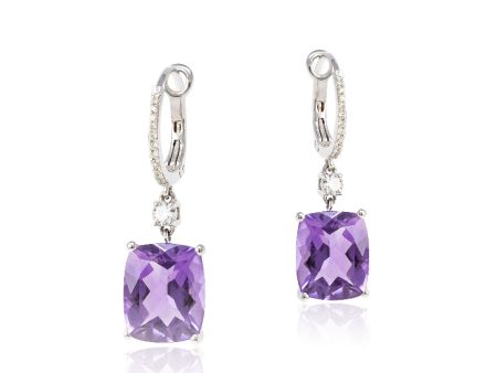 Checkerboard Amethyst Drop Earrings Sale