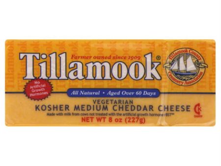 Tillamook Kosher Medium Cheddar Cheese, 8 Oz (Pack of 12) Online Hot Sale