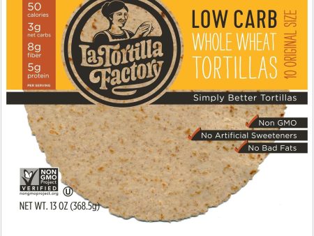 La Tortilla Factory Low Carb, High Fiber Tortillas, Made with Whole Wheat, Original Size, 10 Ea (Pack of 10) Online Sale