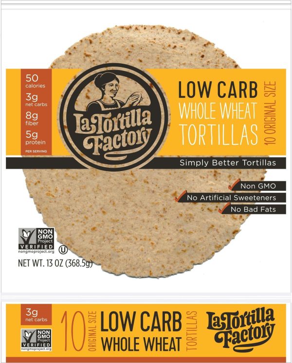 La Tortilla Factory Low Carb, High Fiber Tortillas, Made with Whole Wheat, Original Size, 10 Ea (Pack of 10) Online Sale