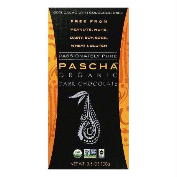 Pascha 55% Cacao with Goldenberries Organic Dark Chocolate, 3.5 OZ (Pack of 10) on Sale