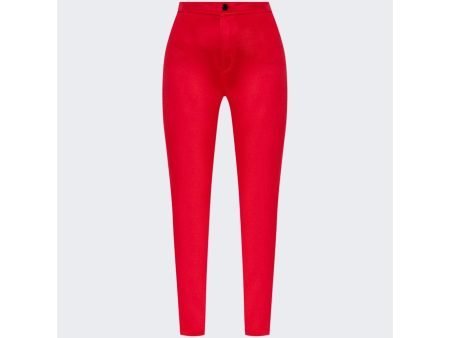 Saint Laurent | Women | Slim-fit Silk Jersey Pants | Rouge For Discount