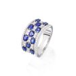 Diamond & Sapphire 3-Row Band Online Hot Sale