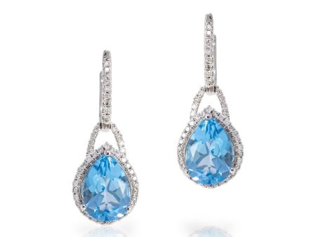 Blue Topaz Drop Earrings For Cheap