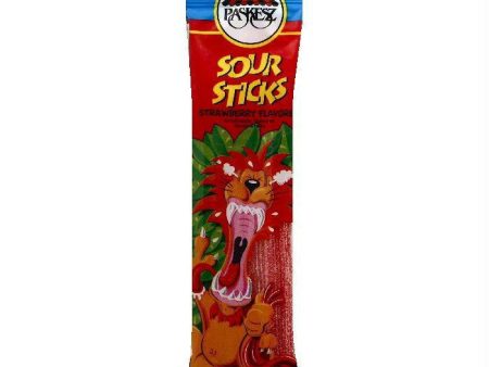 Paskesz Strawberry Flavored Sour Sticks, 1.75 OZ (Pack of 24) Online Hot Sale