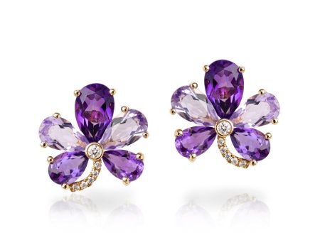 Amethyst Flower Earrings Discount