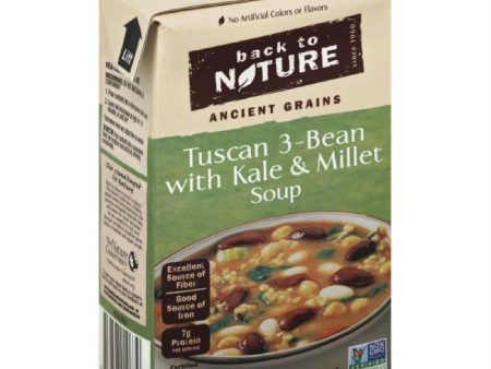 Back To Nature Tuscan 3-Bean with Kale & Millet Soup, 17.4 Oz (Pack of 6) For Sale