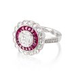 Diamond and Ruby Halo Ring Online