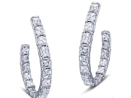 Gorgeous diamond hoop earrings... For Sale