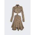 Proenza Schouler | Printed Dot Cut-out Shirt Dress | Khaki Online Sale