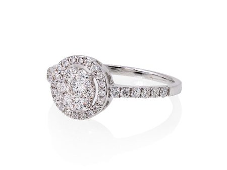 Diamond Bouquet Ring with Halo For Sale