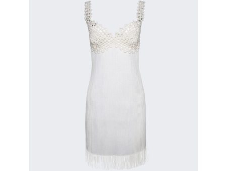 Proenza Schouler | Rib Knit Lace Dress | Optic White Hot on Sale