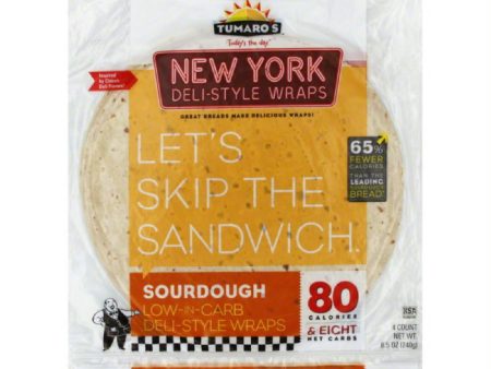 Tumaros Sourdough New York Deli-Style Wraps, 4 Pc (Pack of 6) Supply