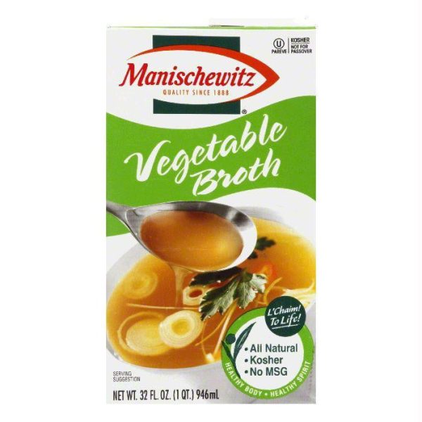 Manischewitz Aseptic Vegetable Broth, 32 OZ (Pack of 12) Hot on Sale