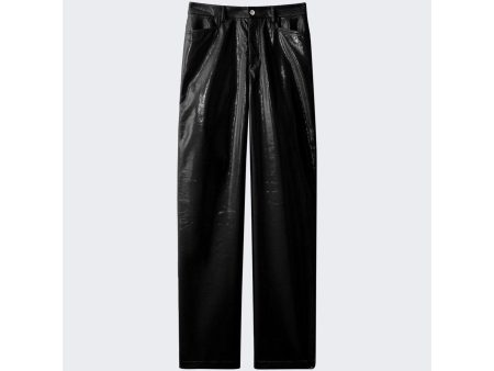 Proenza Schouler White Label | Women | Lacquered Canvas Straight Pants Black Supply