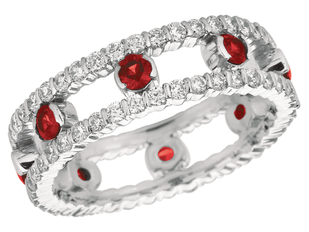 Diamond & Ruby Duet Ring Fashion