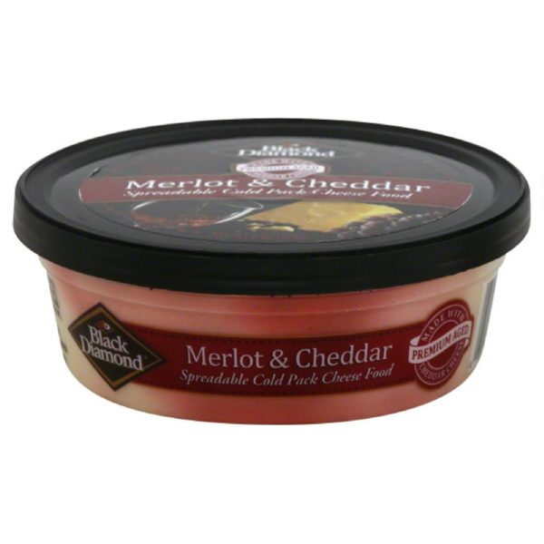 Black Diamond Merlot & Cheddar Spreadable Cheese Food, 8 Oz (Pack of 12) Online