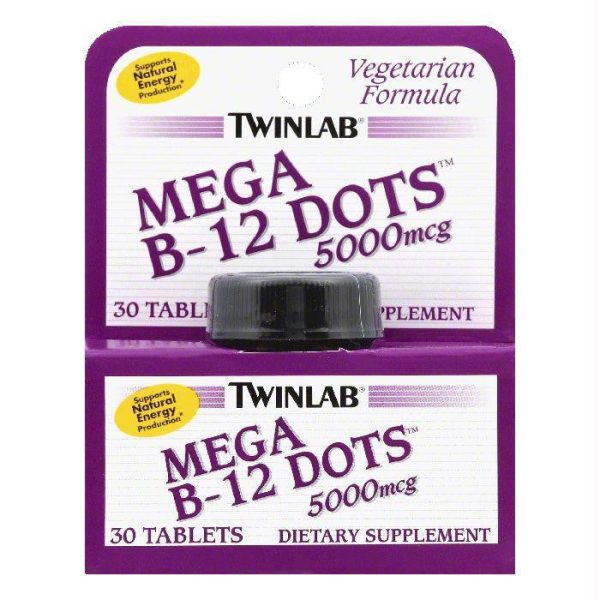 TwinLab Tablets 5000 mcg Mega B-12 Dots, 30 ea For Sale