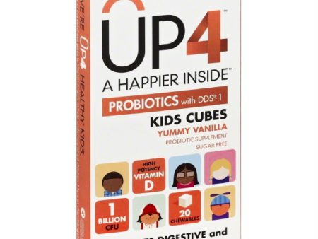 UP4 Yummy Vanilla Chewables Kids Cubes Probiotics with DDS-1, 20 Pc (Pack of 8) Discount