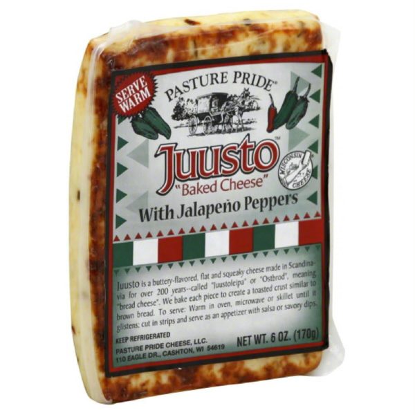 Pasture Pride Baked Cheese with Jalapeno Peppers, 6 Oz (Pack of 10) Online Hot Sale