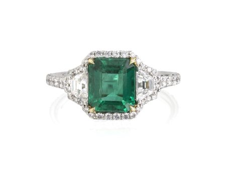 Colombian Emerald & Diamond Ring For Sale