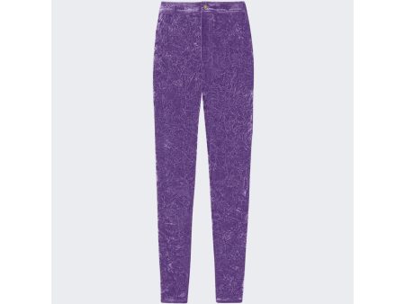 Saint Laurent | Women | Crushed Velvet Pants Lilac | Purple Discount