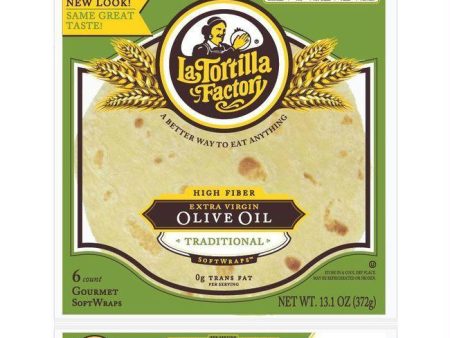 La Tortilla Factory Extra Virgin Olive Oil SoftWraps, Traditional Flour, 6 Ea (Pack of 14) Online Sale