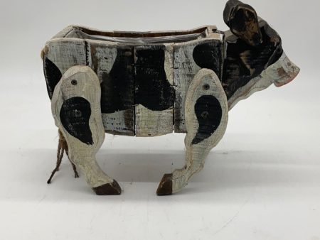 Wood Cow Planter on Sale