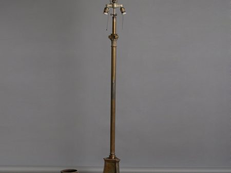 Worn Silver Plated Spanish Adjustable Floor Lamp with Corinthian Capitol Online