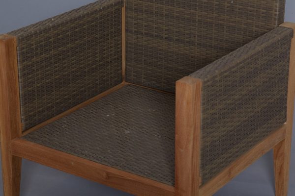 Pair of Teak and All Weather Rattan Arm Chairs Online now