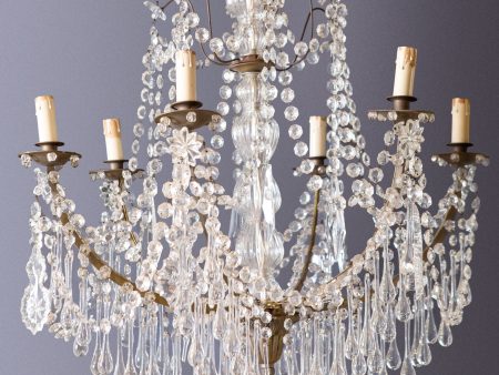 Italian Iron & Crystal Chandelier Online Sale