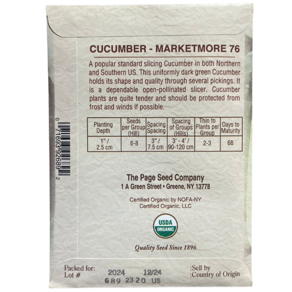 Organic Cucumber - Marketmore (Slicer) Online Sale