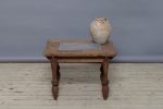 Square Teak Coffee Table with Single Inset Piece of 17th Century Belgian Blue Stone For Sale