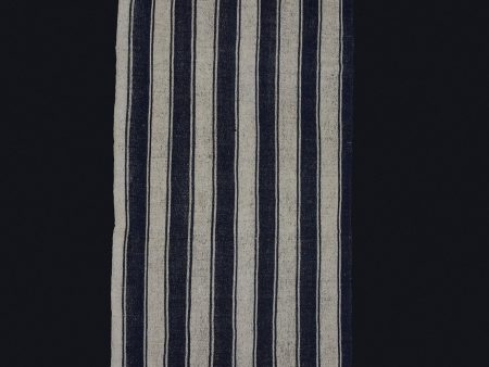 Blue & Cream Colored Striped Runner from Iran ................ (3  3   x 18  8  ) Cheap