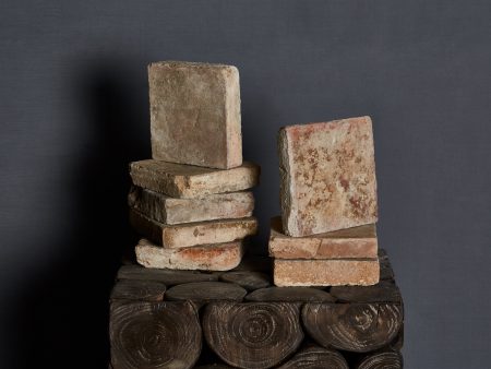 18th Century French Thick Square Burgundy Terracotta Tiles on Sale