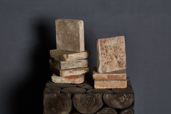 18th Century French Thick Square Burgundy Terracotta Tiles on Sale