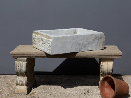 Early White Marble Greek Sink Carved from a Single Block on Sale