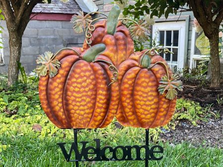 Metal Pumpkin Welcome Sign Online now