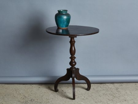 Early Teak Colonial Candle Stand from Indonesia For Sale