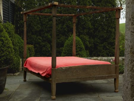 Simple Teak Dutch Colonial Canopy Bed from Java For Cheap