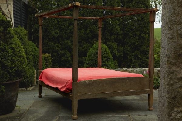 Simple Teak Dutch Colonial Canopy Bed from Java For Cheap