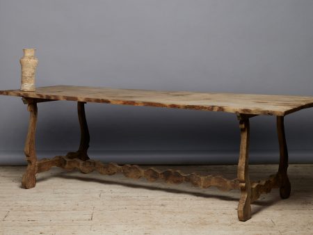 18th Century Oak Scallop Based Trestle Table from Catalonia For Cheap